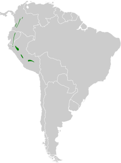 Distribución geográfica del mosquerito coroniplomizo.