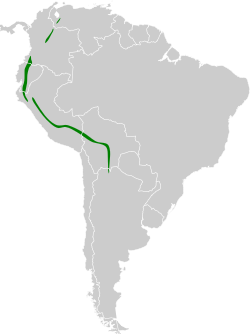 Distribución geográfica del mosquerito culirrufo.