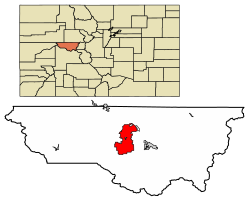 Location of Snowmass Village in Pitkin County, Colorado.