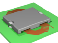 Induttore per circuito stampato con le spire realizzate sul circuito stampato stesso