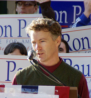 Ron Paul's son, Rand, speaking at a Ron Paul R...