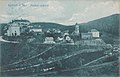 Celkový pohled na Rataje před rokem 1912, vpravo hrad Pirkštejn