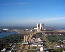 Shuttle Atlantis is moved to Pad 39A for the 1990 launch of STS-36. STS-36 Rollout - GPN-2000-000680.jpg