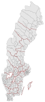 Sverige har 290 kommuner; i nord er det store areal og få innbyggere.