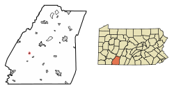 Location of New Centerville in Somerset County, Pennsylvania.