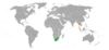 Location map for South Africa and Thailand.