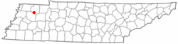 Location of Greenfield, Tennessee