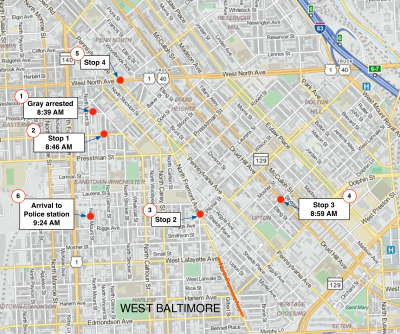 Timeline of Freddie Gray's arrest Timeline of Freddie Gray's arrest.svg