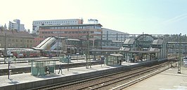 Tumba station en deel van het centrum