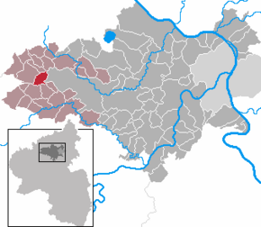 Poziția Virneburg pe harta districtului Mayen-Koblenz