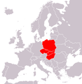 Il gruppo di Visegrád, una definizione ristretta di Europa Centrale secondo The Economist e Ronald Tiersky[48]