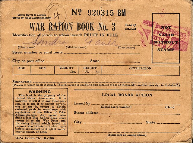 File:WWII USA Ration Book 3 Front.jpg - Wikimedia Commons