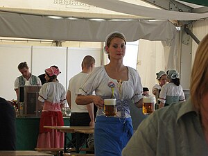 A waitress carrying beer at the 2009 Czech Bee...