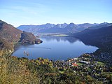 Sankt Gilgen und Wolfgangsee (Blick vom Plombergstein ostwärts)