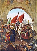 السُلطان مُحمَّد الفاتح يدخل القُسطنطينيَّة مع جنوده
