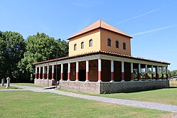 Reconstruction of a Gallo-Roman temple at Aubechies. Archeosite d'Aubechies 52.jpg