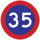 Minimum speed limit (35 km/h)