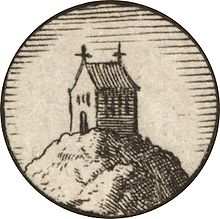 A 17th-century illustration of Article VII: Of the Church from the Augsburg Confession, which states "...one holy Church is to continue forever. The Church is the congregation of saints, in which the Gospel is rightly taught and the Sacraments are rightly administered." Here the rock from Matthew 16:18 refers to the preaching and ministry of Jesus as the Christ, a view discussed at length in the 1537 Treatise. AugsburgConfessionArticle7OftheChurch.jpg