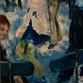 Detalle de Baile en el Moulin de la Galette (1876) donde pueden apreciarse las pinceladas de Auguste Renoir (pincelada impresionista).