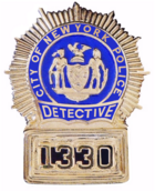 Знак детектива Департамента полиции Нью-Йорка