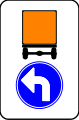 D4: Requirement for vehicles transporting dangerous goods to follow the direction indicated by the arrow – left