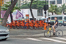 Estação e bicicletas do antigo sistema Samba do Bike Rio.