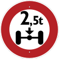 Bild 214 V Fahrverbot für Fahrzeuge über eine bestimmte Achslast