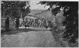 First regiment marching to their positions.