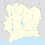 Vi på en karta över Elfenbenskusten