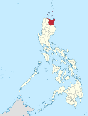 Мапа на Филипините со факти за Cagayan highlighted
