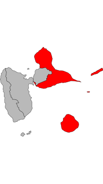 Carte de la première circonscription de la Guadeloupe de 1958 à 1986