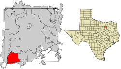Расположение Сидар-Хилл в округе Даллас, штат Техас