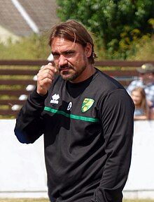Daniel Farke prior to his first game in charge of Norwich City in England against Lowestoft Town
