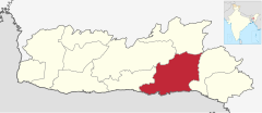 Localizacion del districte d'East Khasi Hills en meghalaya