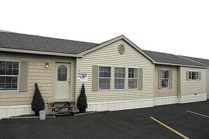 Exterior of a modern manufactured home
