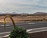Fuerteventura landsväg och landskap.