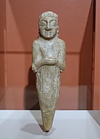 Goddess Shul-utul, foundation peg, with inscription "Ur-Nanshe, King of Lagash, son of Gunidu, built the shrine Girsu", probably Girsu, Tell Telloh, Iraq, mid 3rd millennium BCE. Harvard Semitic Museum, Cambridge, MA