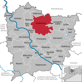 Kaart van Großenhain