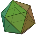 An icosahedron. Icosahedron.svg