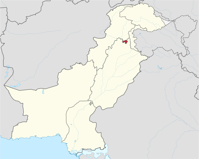 Localização do condado de Território da Capital Islamabad no Paquistão.