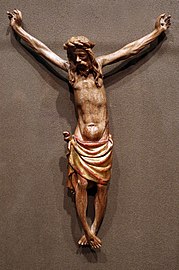 Jacques de Baerze, Christ en Croix du retable de la Crucifixion, 1391-1399. The Art Institute de Chicago.