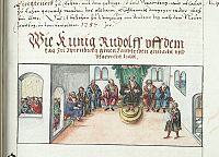 Depiction of a Hoftag from the chronicle of the Bishops of Würzbürg, non-contemporary