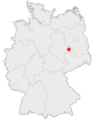 Deutschlandkarte, Position von Lutherstadt Wittenberg hervorgehoben
