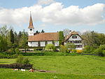 Kirche Frauenkappelen mit Pfarrhaus und Ofenhaus