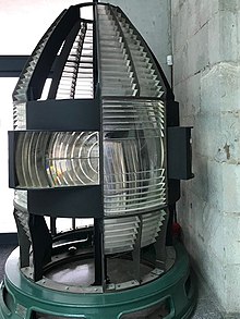 The second order optic Fresnel lens now on display in the University of Gibraltar. Lighthouse lens.jpg