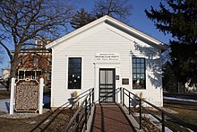 The first local meeting of the new Republican Party took place here in Ripon, Wisconsin on March 20, 1854. Little White Schoolhouse Ripon Wisconsin Feb 2012.jpg