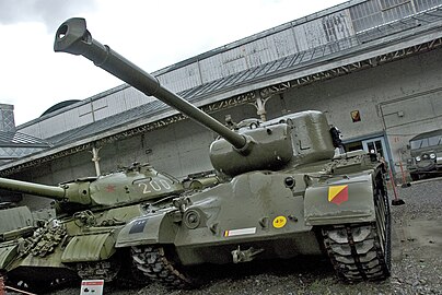 Xe tăng M46A1 Patton của Bỉ. Là một trong tám chiếc cho Bỉ thuê vào năm 1952, chiếc xe tăng đặc biệt này đã được Hoa Kỳ tặng cho Bảo tàng Quân đội Hoàng gia Brussels vào năm 1984.