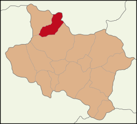 Map showing Kırkağaç District in Manisa Province