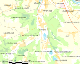 Mapa obce Acquigny