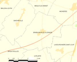 Mapa obce Ermenonville-la-Grande